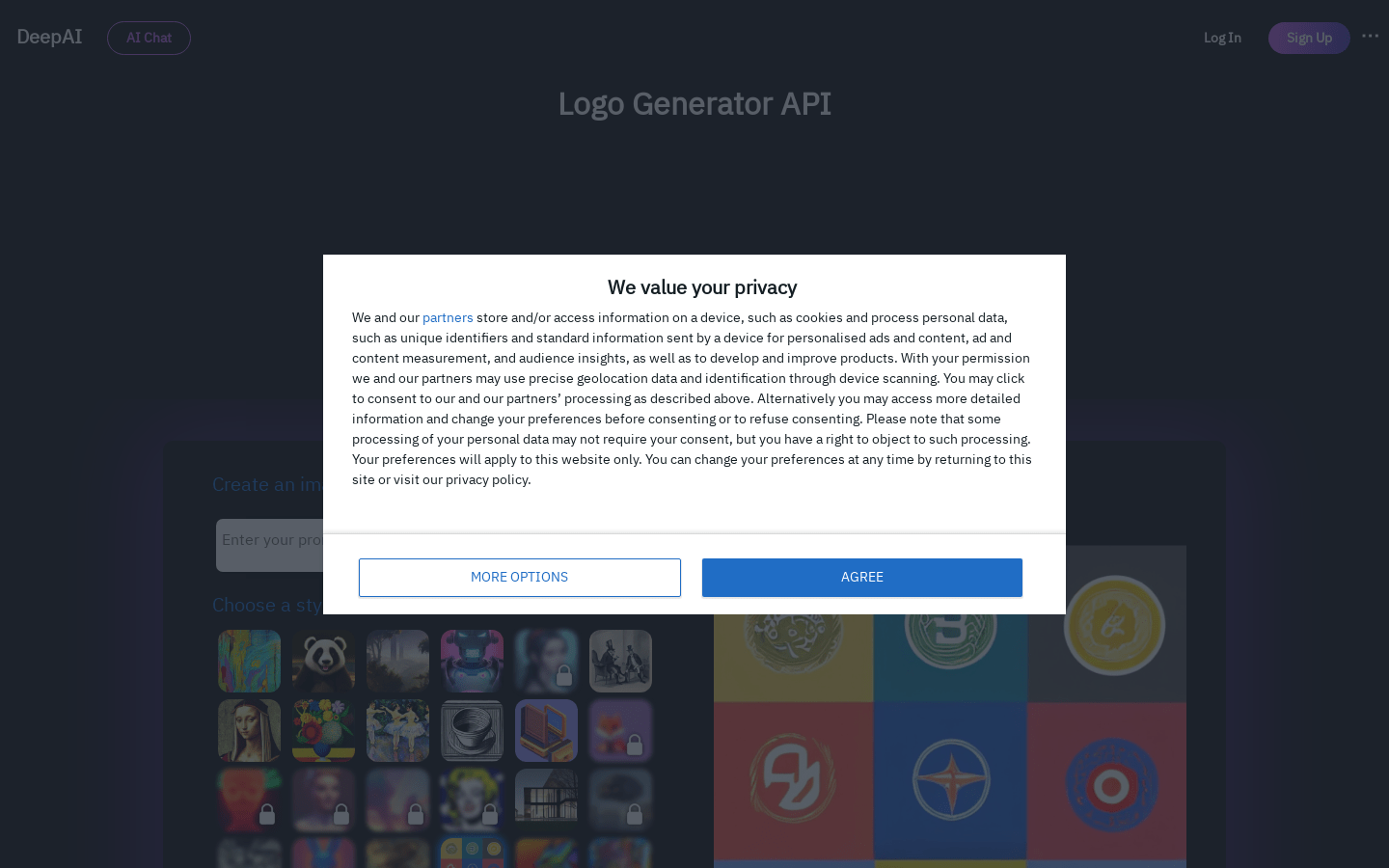 DeepAI Logo Generator API